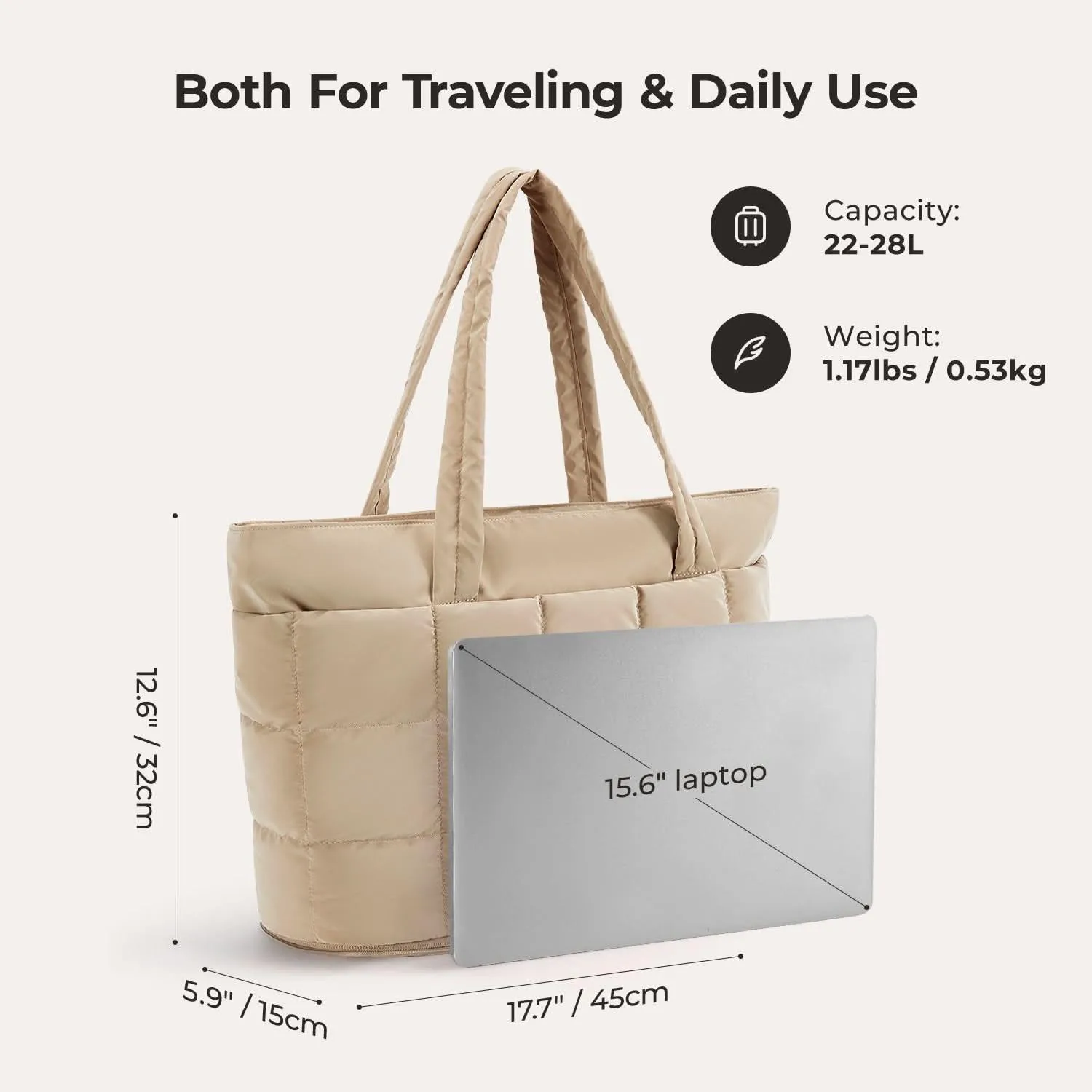 Bubble 22L-28L Expandable Puffer Travel Tote Bag - Image 2