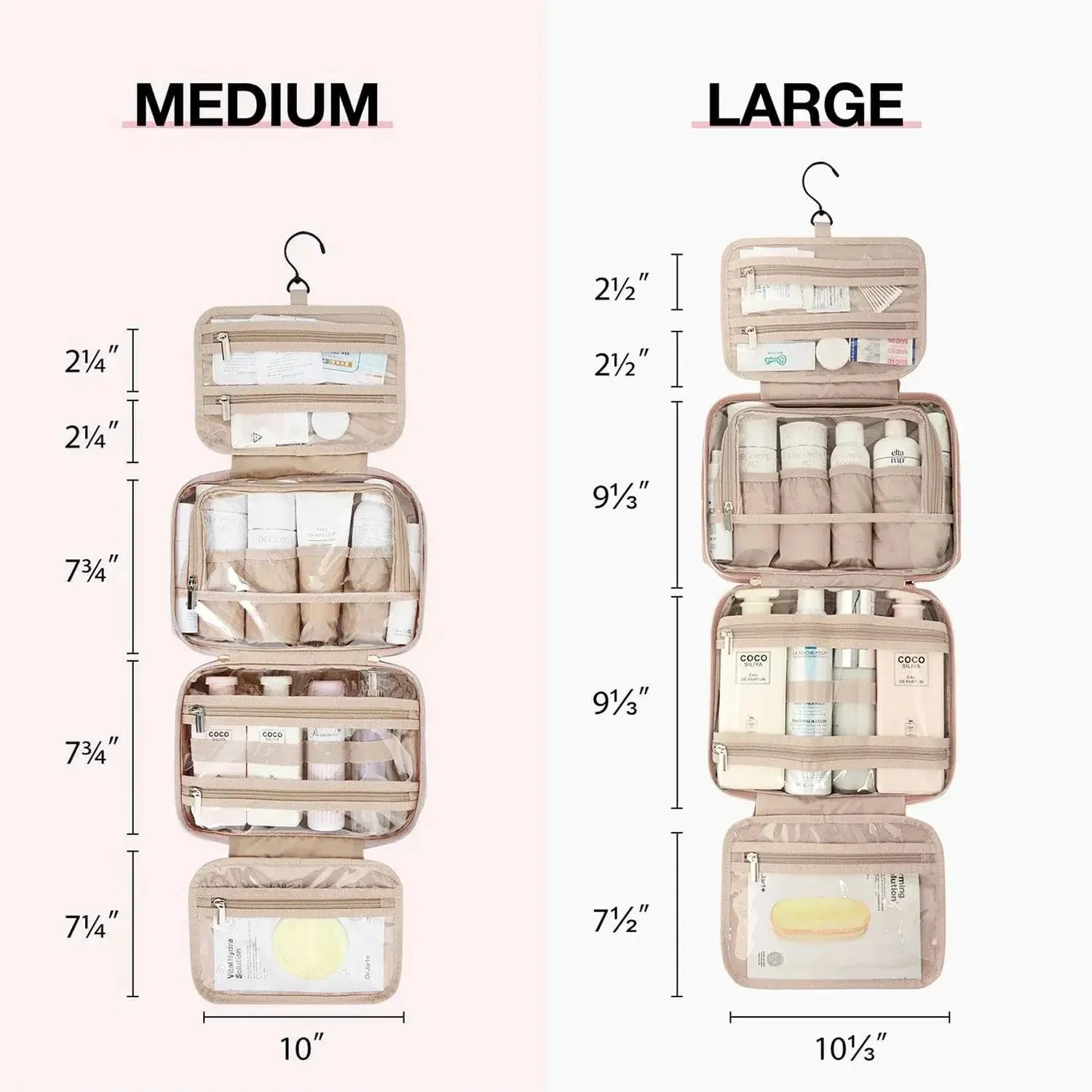 Medium Hanging Travel Makeup Organizer - Image 12